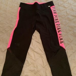 Victoria Secret Pink Cropped Cotton Yoga Leggings